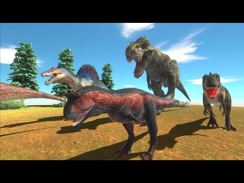 ENEMY CARNIVORE DINOSAURS ATTACK T REX BOSS - ANIMAL REVOLT BATTLE SIMULATOR