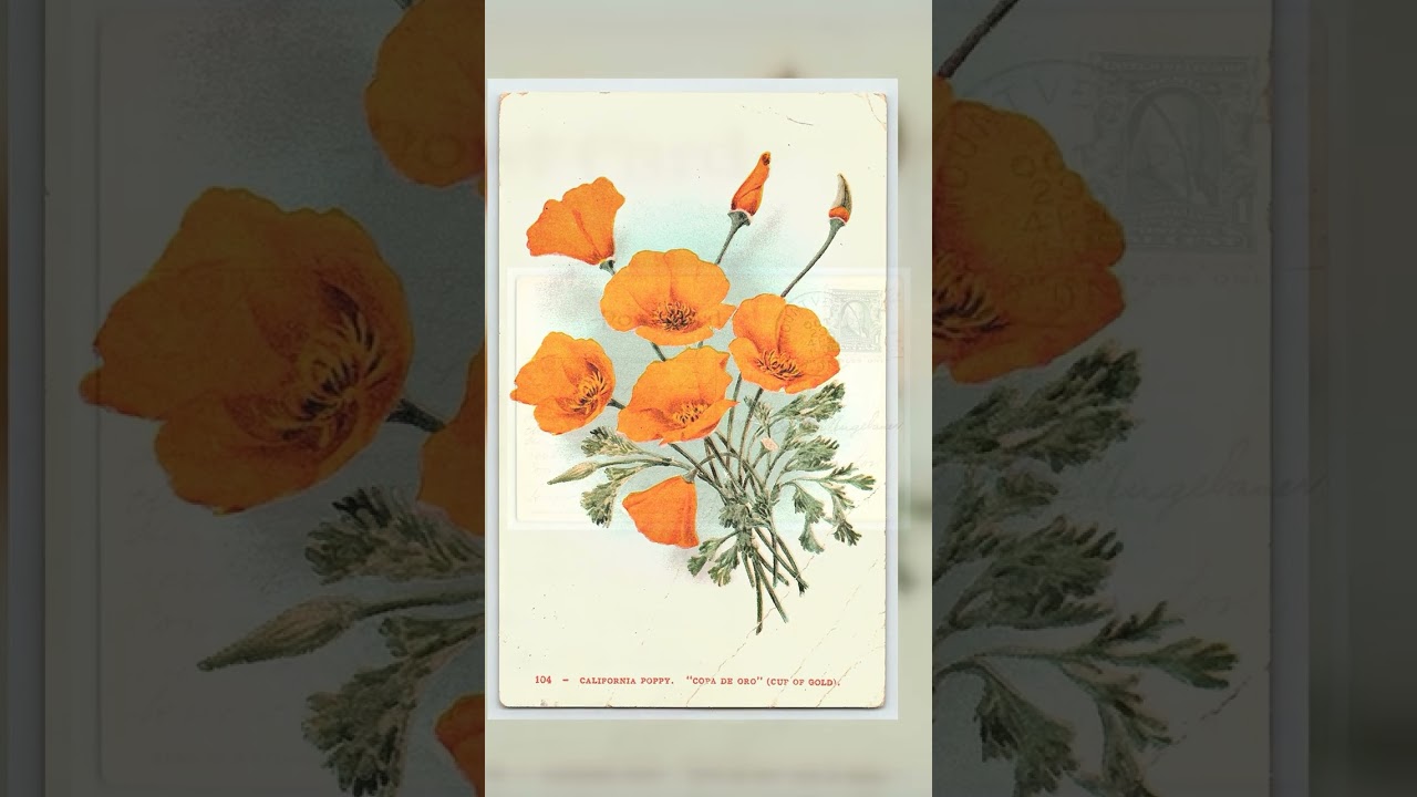 Edward H. Mitchell, Divided Back, California Poppy, 1910 Postmark Video