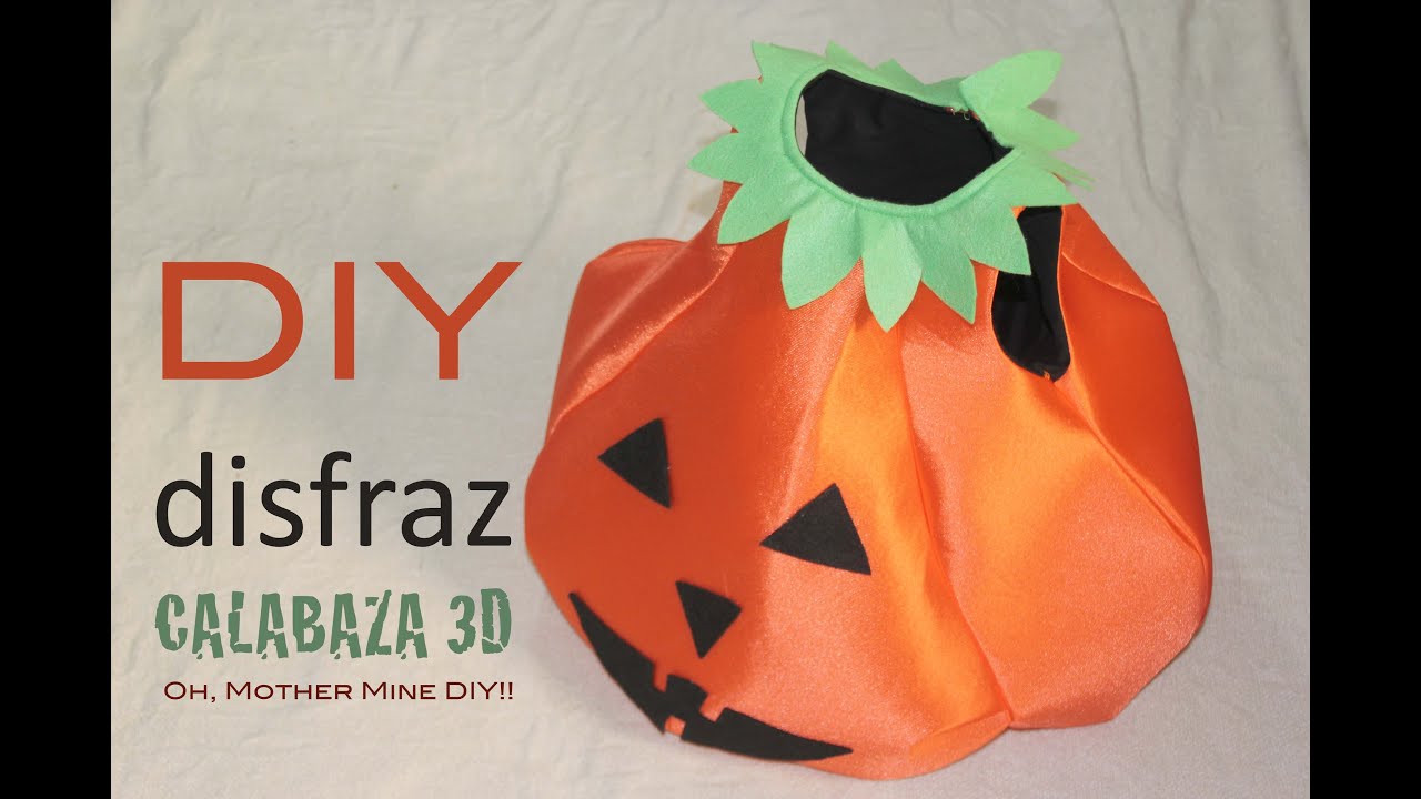 DIY Como hacer disfraz de calabaza 3D halloween (patrón gratis)