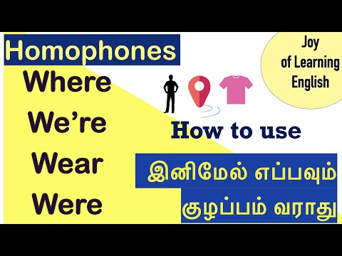 How to use Where, We're, Wear, Were . What are Homophones?
