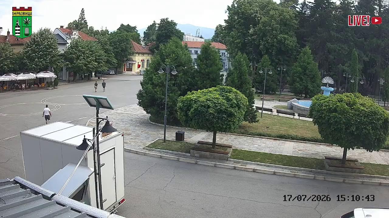Live webcam view of Berkovitsa Town Square & Balkan Mountains