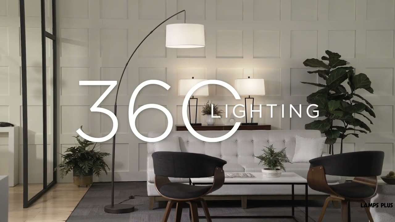 Video 1 Watch A Video About the 360 Lighting Cora Black Finish Modern Arc Floor Lamp
