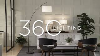 Watch A Video About the 360 Lighting Cora Black Finish Modern Arc Floor Lamp