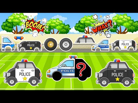 Match & Assemble Police Vehicles 🧩🚓 | Police Car, Police Van & Patrol Car Parts | Vehicle Challenge