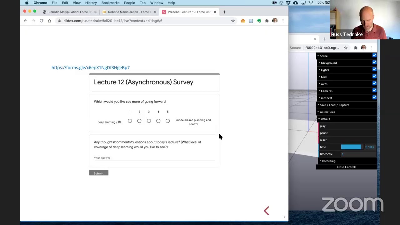 Lecture 12 | MIT 6.881 (Robotic Manipulation), Fall 2020 | Force Control
