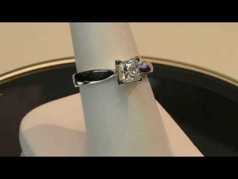 0.75ct princess cut diamond solitaire ring