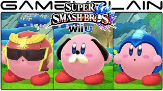Smash Bros Wii U: All Kirby Hats & Transformations