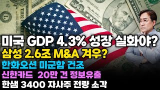 (경제한스푼) 미국 GDP 4.3% 성장 실화야? / 삼성 2.6조 M&A 겨우? / 한화오션 미군함 건조 …