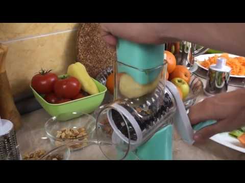 Mandoline slicer vegetable cutter chopper with 3 stainless s...