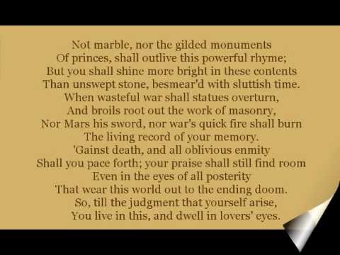 Shakespeare's Sonnets - Sonnet 55: Not marble, nor the gilded monuments