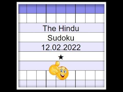 🔊How to Solve The Hindu Newspaper Sudoku 1 Star | Step by Step Solution | 12.02.2022|  Level⭐