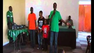 Mwenda doing a poem for Zambia's Independence - CAPE TOWN 2010