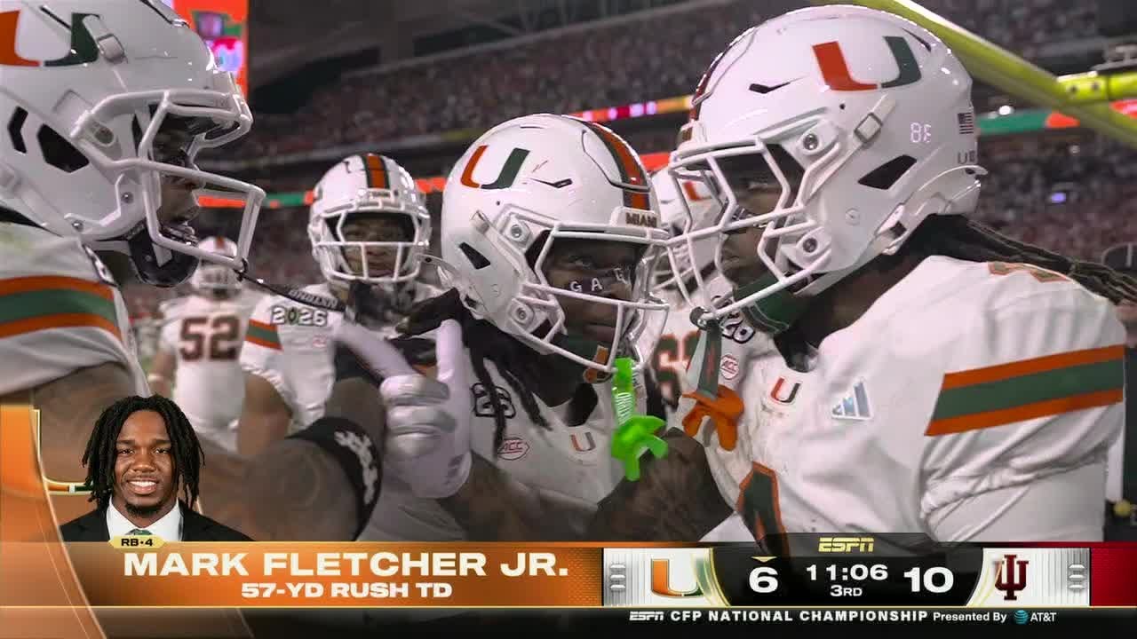 HURRICANES SCORE 🙌 Mark Fletcher Jr. breaks free for 57-YARD TOUCHDOWN 🤯 | ESPN College Football