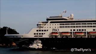 P&O Australia Pacific Aria Arrival after Dry-Dock ( 14 Aug 2018)