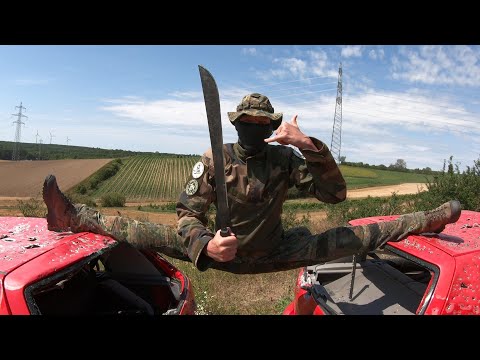 COLD STEEL TWO HANDED LATIN MACHETE - 65Mn STEEL - MADE IN CHINA - DESTRUCTION TEST - GSM IS FKN US