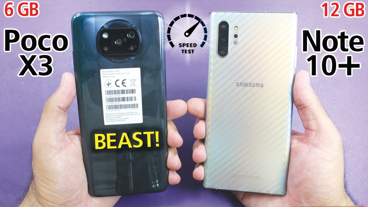 Xiaomi Poco X3 vs Samsung Galaxy Note 10 Plus - Speed Test!
