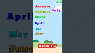 Learn January February name for kids | Months Name in English #kidslearning #shorts #cartoon