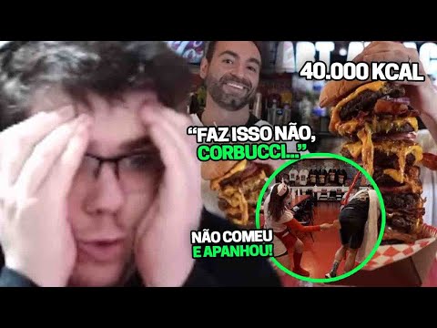 CASIMIRO REAGE AO CORBUCCI EATS COMENDO O HAMBURGUER MAIS CALÓRICO DO MUNDO | Cortes do Casimito