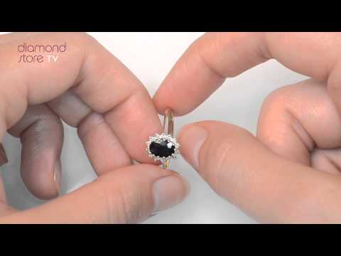 E5214 - Sapphire 0.95ct And Diamond 9K Gold Ring