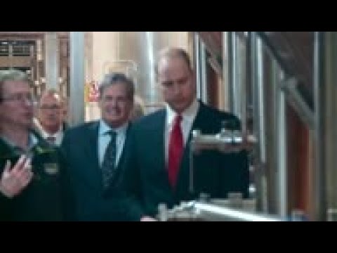 Duke of Cambridge pours a pint at brewery opening