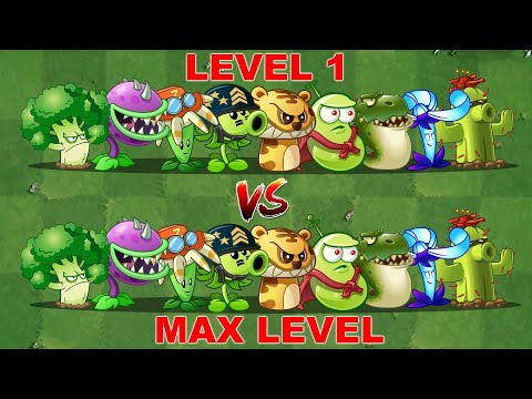 PvZ 2 Discovery - Difference All Plants Level 1 vs Max Level