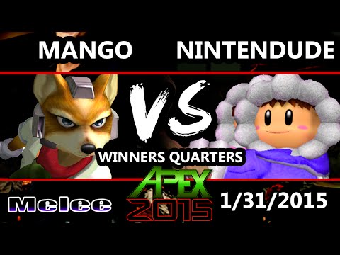 Apex 2015 - Mango (Fox) Vs. Nintendude (Ice Climbers) - Winners Quarters - SSBM
