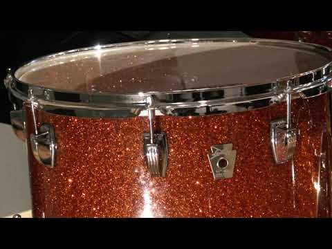 PROTOTYPE Ludwig Vistalite Apricot Sparkle 20/12/14/5x14" Drum Kit -Very Cool!