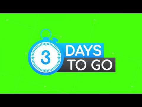 3 Days to go. Countdown timer. Clock icon. Time icon. Count time sale. Motion graphics.
