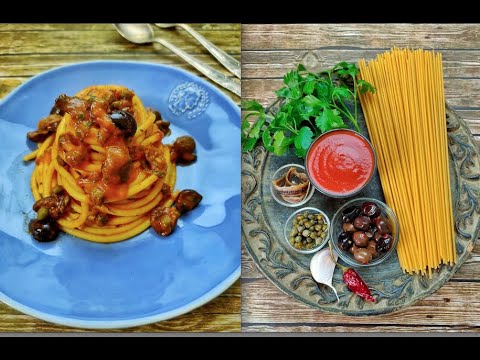 Pasta alla Puttanesca- How to make pasta alla puttanesca. Ricetta per pasta alla puttanesca.