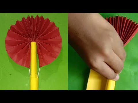 How to make Hand paper fan l Hand paper fan make with paper ll Hand paper fans