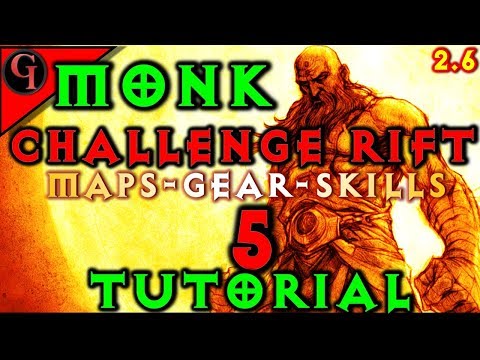 Diablo 3 Challenge Rift 5 Tutorial | Monk | Map Gear Skills