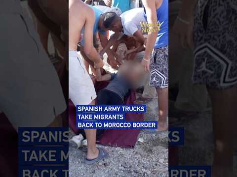 Spanish army trucks take migrants towards Morocco border #worldnow