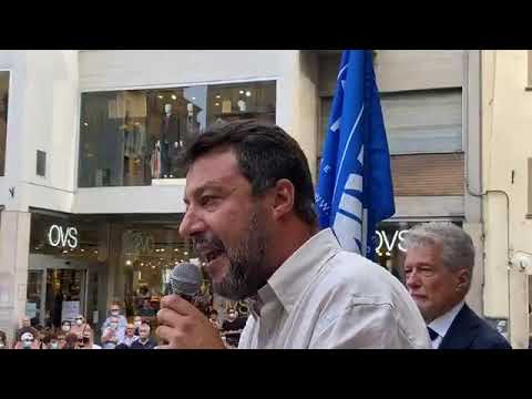 MATTEO SALVINI IN PIAZZA AD AREZZO PER SUSANNA CECCARDI PRESIDENTE "MANDIAMO LA SINISTRA A CASA"