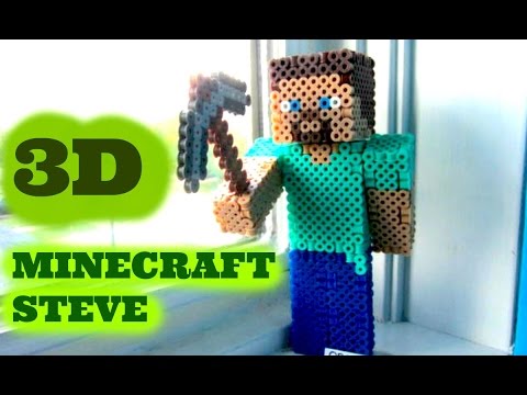 QDCrafts - 3D Perler Bead Minecraft Steve Figure (FULL TUTORIAL)