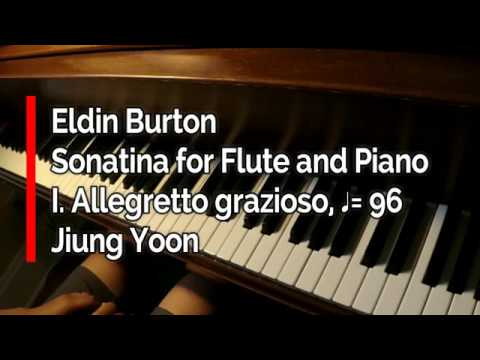 Piano part- Burton, Sonatina for Flute and Piano, I. Allegretto grazioso, ♩= 96