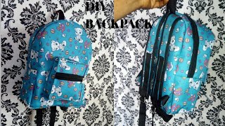 Cutting and Making of a School Bag/  Diy Back Pack Part1