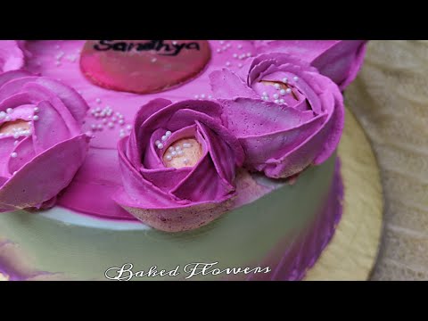 Step by Step Perfect Rose Flower Making with Whipped Cream || Cake Decoration For Beginners