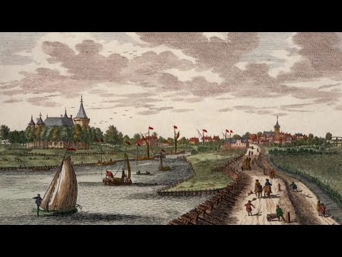 History Muiden & Amsterdam castle. Waterfront loft houses Schoutenwerf, The Netherlands.