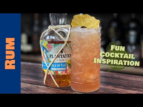 TROPICAL HIBISCUS COCKTAIL with TURTLE JUICE - Plantation Rum Isle of Fiji