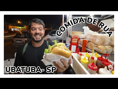 🍔 Provando as COMIDAS DE RUA + INCRÍVEIS de Ubatuba - SP | RIO4FUN