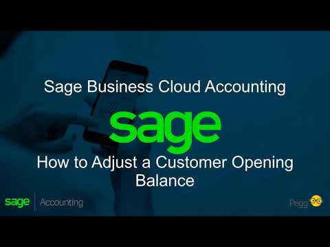 Sage Business Cloud Accounting (AME) - How to Adjust a Customer Opening Balance