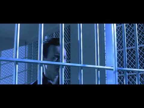Terminator 2 T1000 liquid body scene through prison bar door