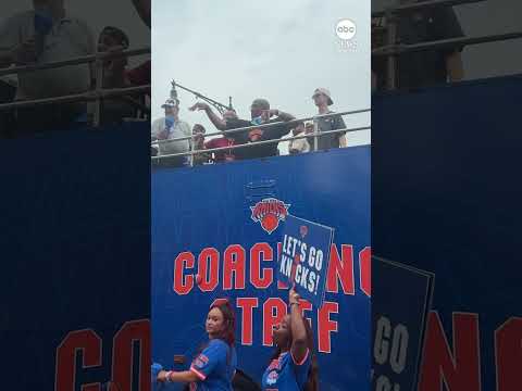 New York Knicks celebrate NBA Finals victory
