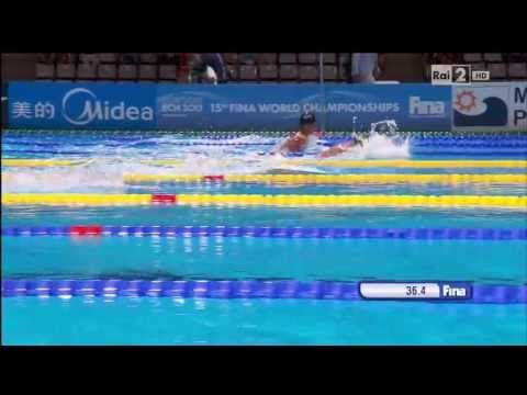 Barcellona  ESP )   Nuoto  Campionati Mondiali 2013 100m Finale Rana Maschile Christian Sprenger win