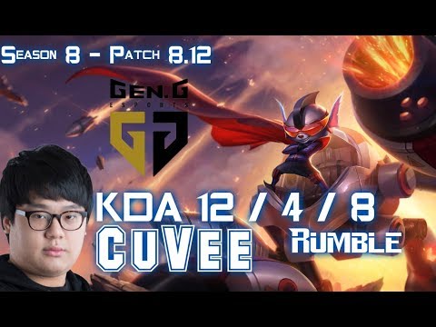 GEN CuVee RUMBLE vs GANGPLANK Top - Patch 8.12 KR Ranked