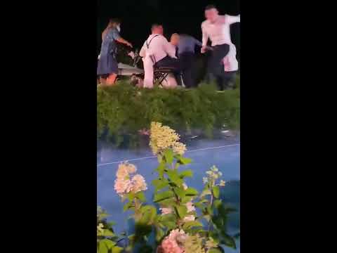 A Chuppah over a bridge of water collapsed at a wedding in New Jersey and everyone fell into water