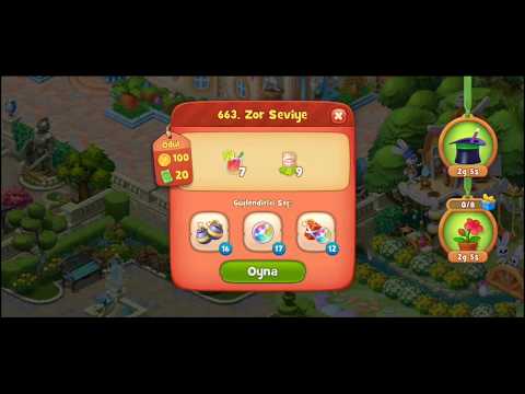 Gardenscapes Zor Seviye 663 Güçlendiricisiz başlayarak geçildi. Hard Level 663 No Boosters.