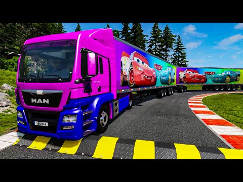 Trucks vs Upside Down Speed Bumps | BeamNG.DRIVE