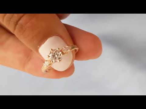 Vintage Moissanite Engagement Ring, Filigree Moissanite Rings for Women, Vintage Style Ring