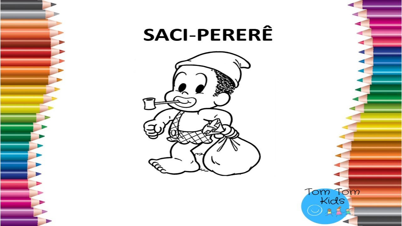 Saci-Pererê Folclore - Colorir Desenhos - Tom Tom kids - #desenhos